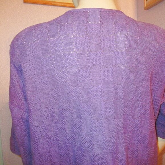 Vtg Y2K Purple Tunic Top Size XL Embroidered Studs V-Neck Tapestry Artsy Boho - Picture 7 of 8